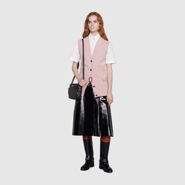 Túi Gucci Small GG Star Shoulder Black Leather ‎675776-UF2AG-1000 - Ảnh 5