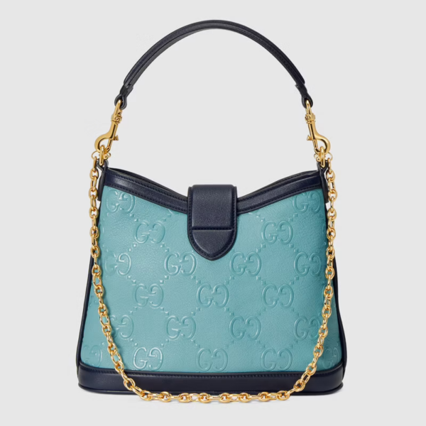 Túi Gucci Small GG Shoulder Blue Leather ‎675788-UD9AX-4967 - Ảnh 3