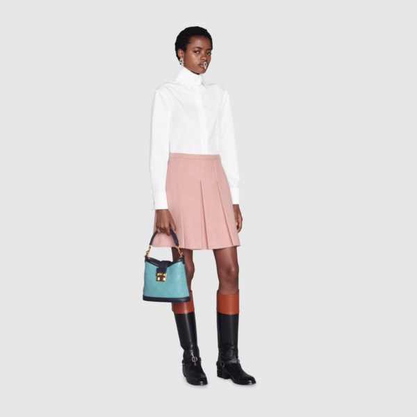 Túi Gucci Small GG Shoulder Blue Leather ‎675788-UD9AX-4967 - Ảnh 5