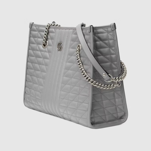 Túi Gucci GG Marmont Medium Tote Dark Grey Leather ‎675796-UM8BN-1711 - Ảnh 4