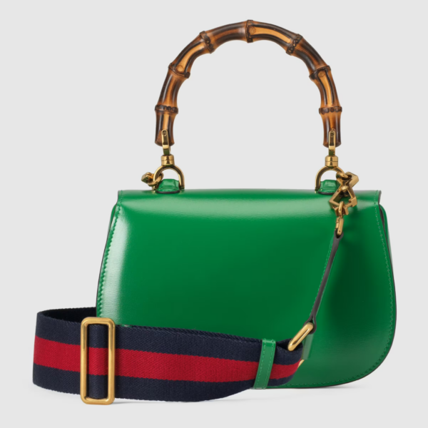 Túi Gucci Small Top Handle Bag With Bamboo Green Leather 675797-10ODT-3384 - Ảnh 2