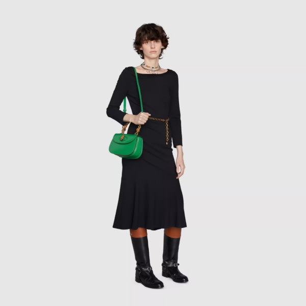 Túi Gucci Small Top Handle Bag With Bamboo Green Leather 675797-10ODT-3384 - Ảnh 8