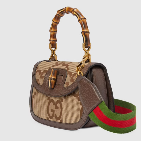 Túi Gucci Small Jumbo GG With Bamboo Caramel ‎675797-UKMDT-2570 - Ảnh 6