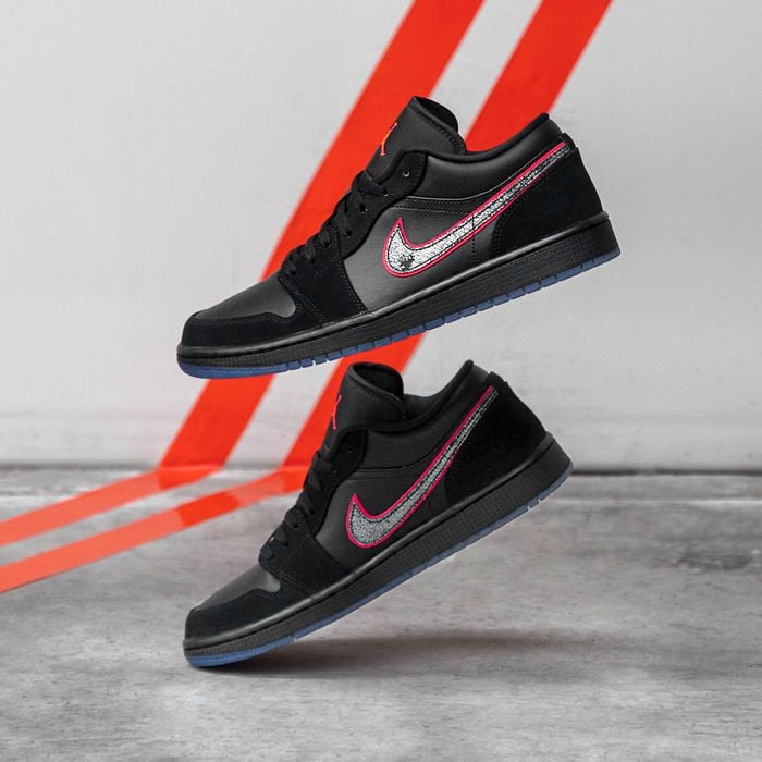 Giày Nike Air Jordan 1 Low Black Red Orbit CK3022-006 - Ảnh 3