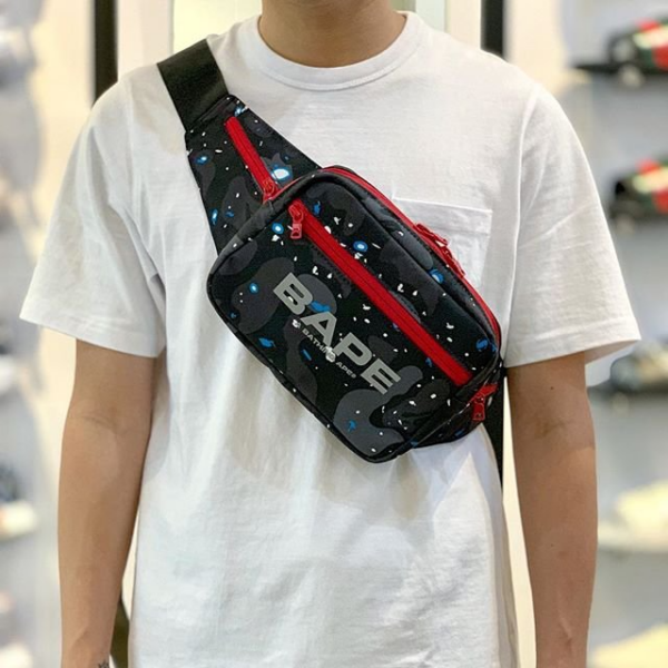 Túi Bape Space Camo Waist Bag Black B-SPCCMWSTBG-BK - Ảnh 4