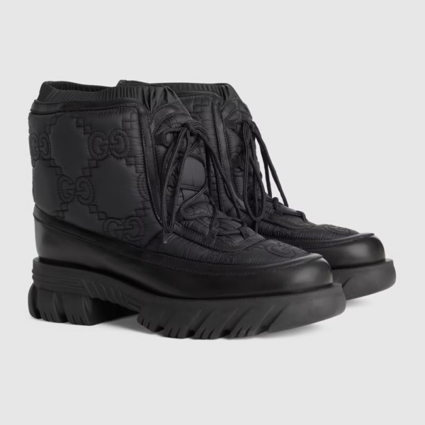 Giày Gucci GG Ankle Boot Black Leather Trim 680888-UF720-1000 - Ảnh 5