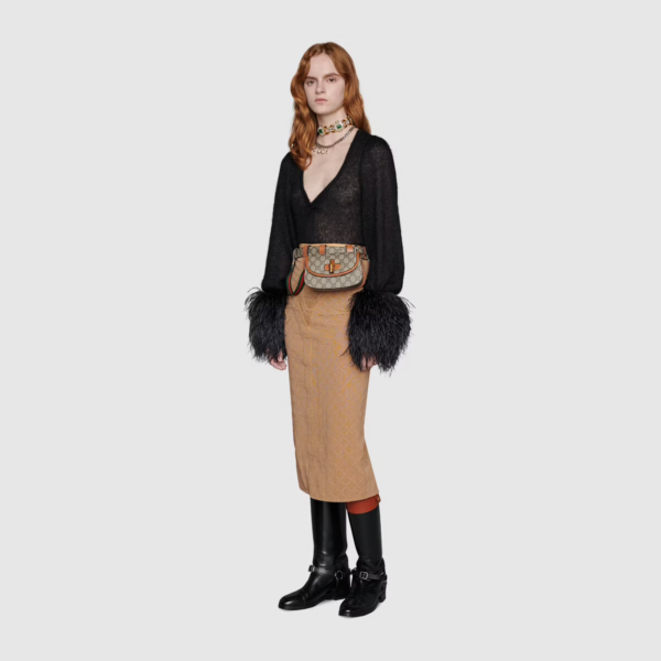 Túi Gucci Bamboo 1947 Mini GG Supreme Beige ‎681137-UIQEN-8288 - Ảnh 5