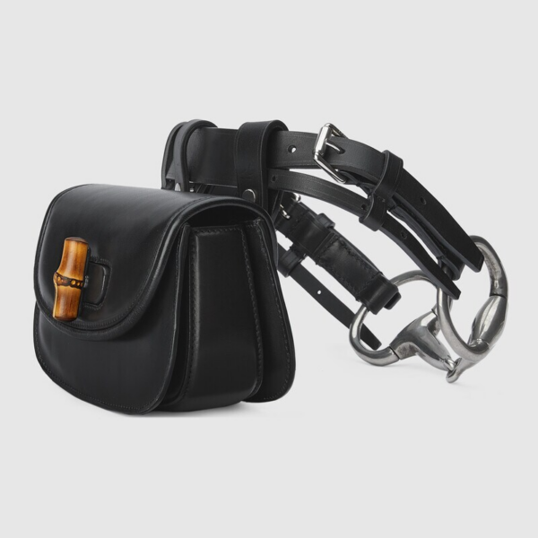 Túi Gucci Bamboo 1947 Mini Belt Bag Black Leather 681137-UN5AN-1000 - Ảnh 4