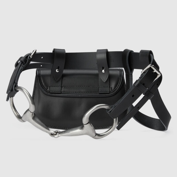 Túi Gucci Bamboo 1947 Mini Belt Bag Black Leather 681137-UN5AN-1000 - Ảnh 3