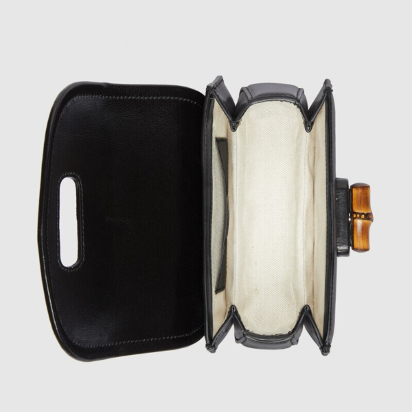 Túi Gucci Bamboo 1947 Mini Belt Bag Black Leather 681137-UN5AN-1000 - Ảnh 2