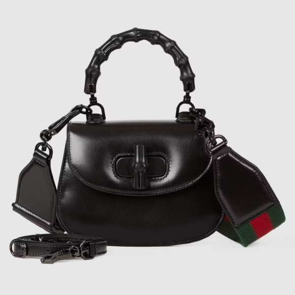Túi Gucci Mini Top Handle With Bamboo Black Leather ‎686864-10ODP-1060 - Ảnh 3