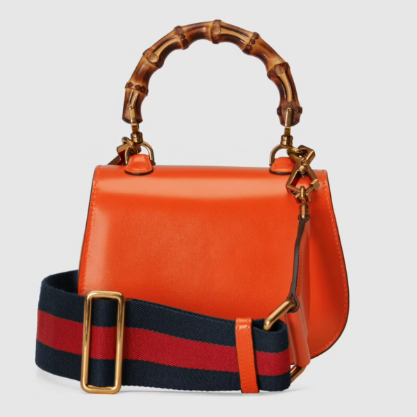 Túi Gucci Mini Top Handle With Bamboo Orange Leather 686864-10ODT-7768 - Ảnh 4