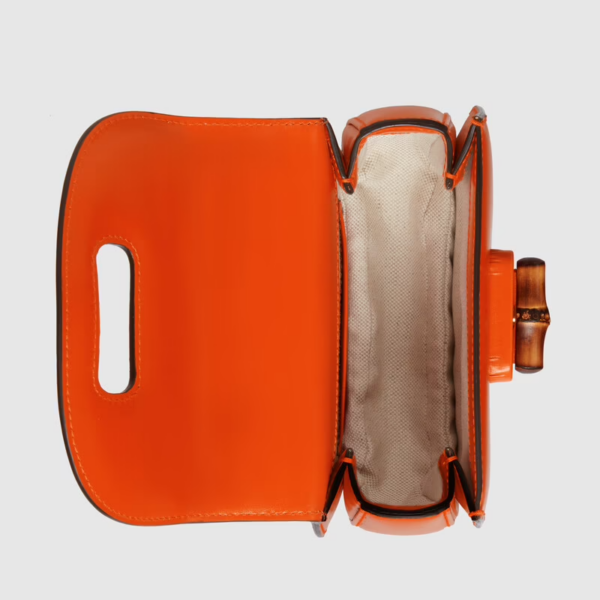 Túi Gucci Mini Top Handle With Bamboo Orange Leather 686864-10ODT-7768 - Ảnh 3
