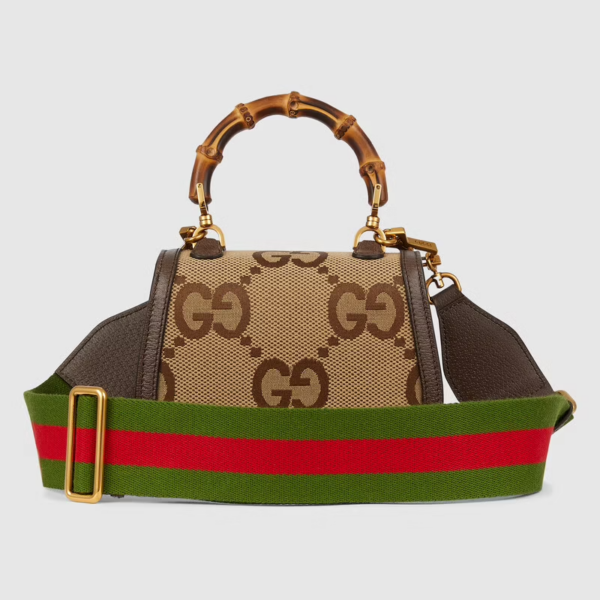 Túi Gucci Mini Jumbo GG With Bamboo Camel And Ebony 686864-UQLBT-2570 - Ảnh 4
