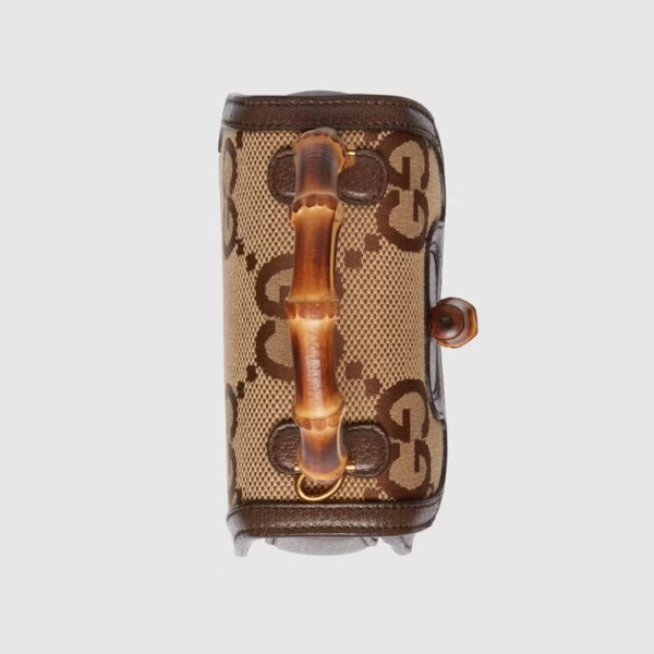 Túi Gucci Mini Jumbo GG With Bamboo Camel And Ebony 686864-UQLBT-2570 - Ảnh 3