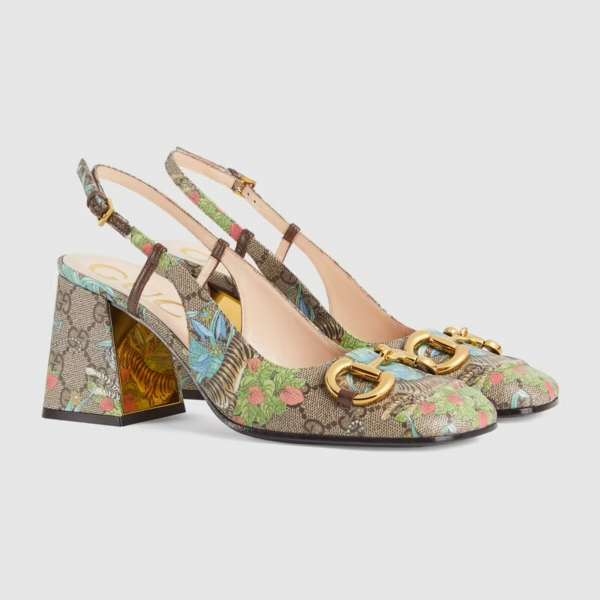 Giày Gucci Tiger Women's Mid-heel Slingback ‎687580-UUA10-8471 - Ảnh 3
