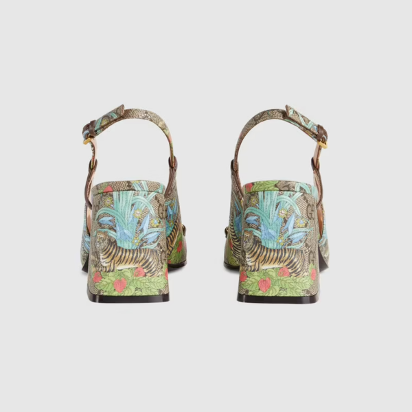 Giày Gucci Tiger Women's Mid-heel Slingback ‎687580-UUA10-8471 - Ảnh 5