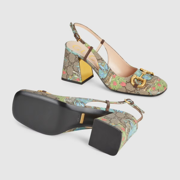 Giày Gucci Tiger Women's Mid-heel Slingback ‎687580-UUA10-8471 - Ảnh 4