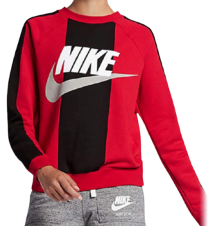 Áo Nike Womans Fleece Crew Sweat Shirt Red Black AV5927-657