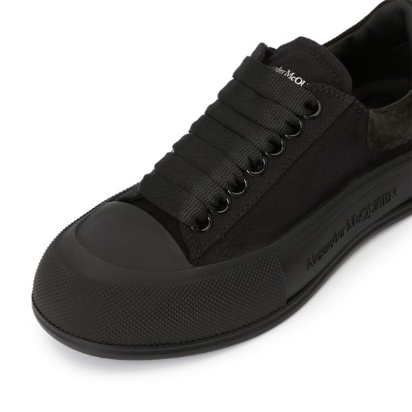Giay Alexander Mcqueen Deck Plimsol 'Black' 697120-W4MV7-1000