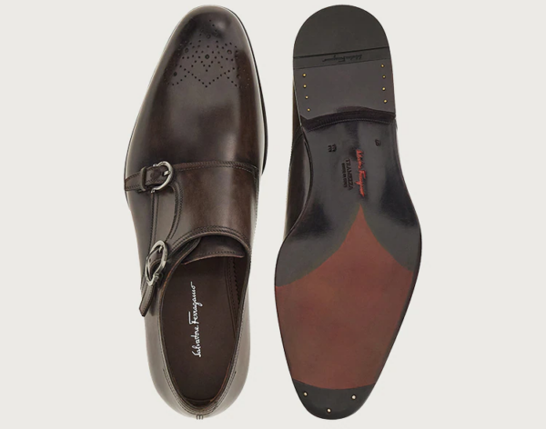 Giày Salvatore Ferragamo Double Monkstrap 'Stone' - Ảnh 5