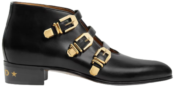 Giày Gucci Buckle Ankle 'Black' 699103-06F00-1000