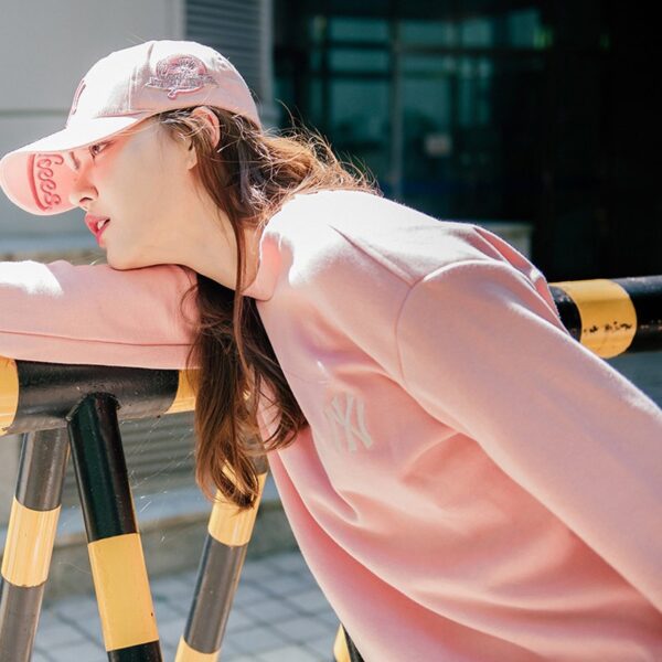Áo MLB Sweater NY Back Big Logo Pink 31MTR1941-50P - Ảnh 4