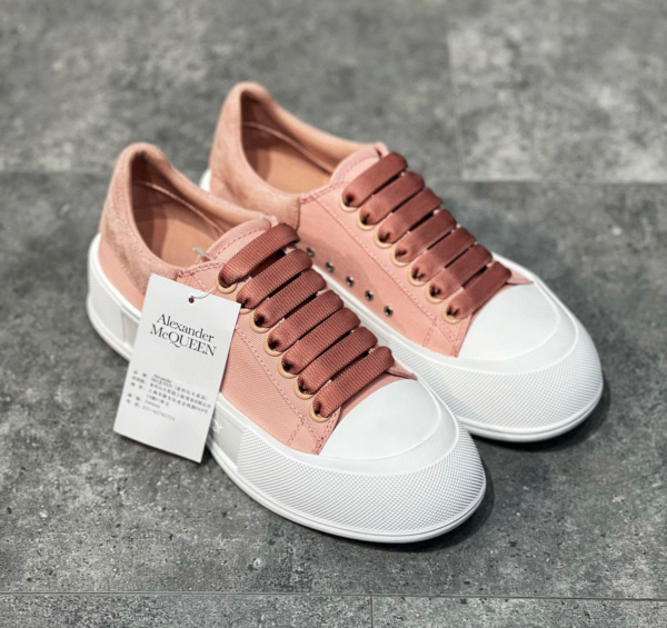 Giày Alexander McQueen Wmns Deck Lace-Up Plimsoll 'Magnolia' 654593-W4PQ1-9297 - Ảnh 4