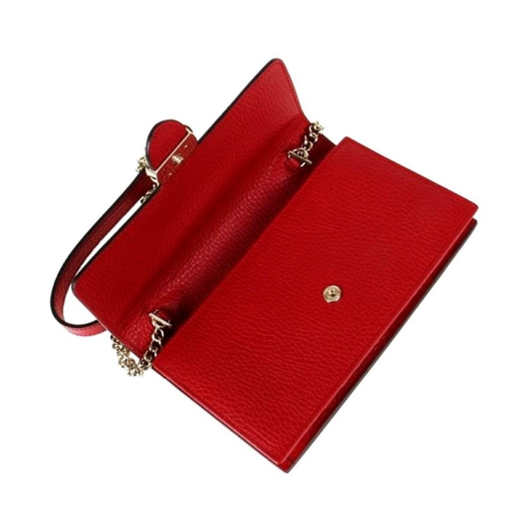 Túi Gucci Leather GG Chain Shoulder Bag Messenger Bag Red 510314 CAO0G 6420 - Ảnh 5