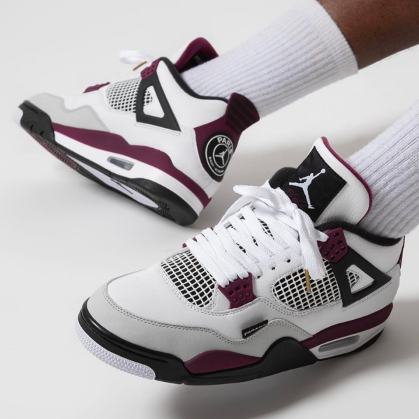 Giày Nike Paris Saint-Germain x Air Jordan 4 Retro 'Bordeaux' CZ5624-100 - Ảnh 4