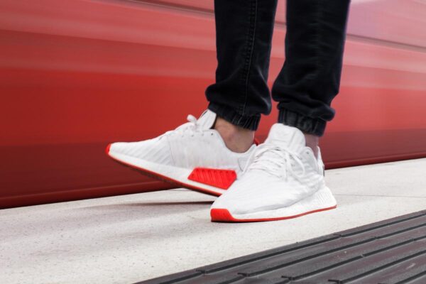 Giày Adidas NMD R2 Runner Primeknit 'White Red' BA7253 - Ảnh 7