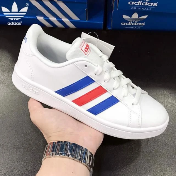 Giày Adidas Grand Court Base 'White Blue Active Red' EE7901 - Ảnh 6