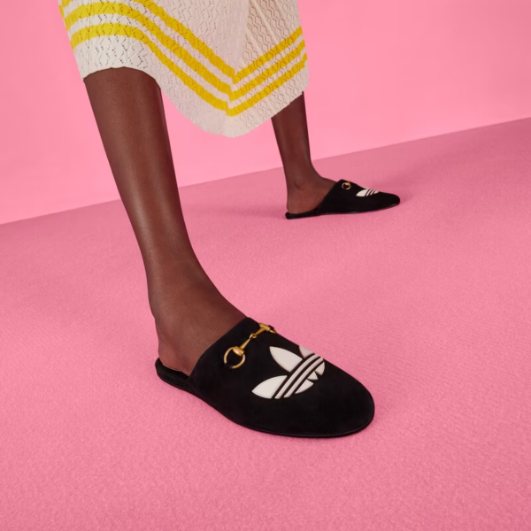 Dép Gucci x Adidas Women's Trefoil 'Black' ‎702211-DE8X0-1060 - Ảnh 5