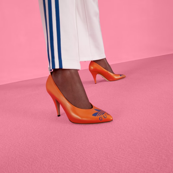 Giày Cao Gót Gucci x Adidas Women's Trefoil Pump 'Orange' ‎702213-C9D00-7519 - Ảnh 2