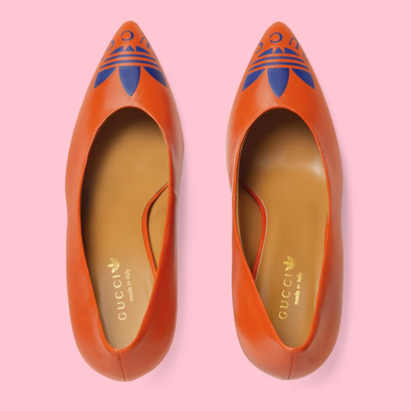 Giày Cao Gót Gucci x Adidas Women's Trefoil Pump 'Orange' ‎702213-C9D00-7519 - Ảnh 4