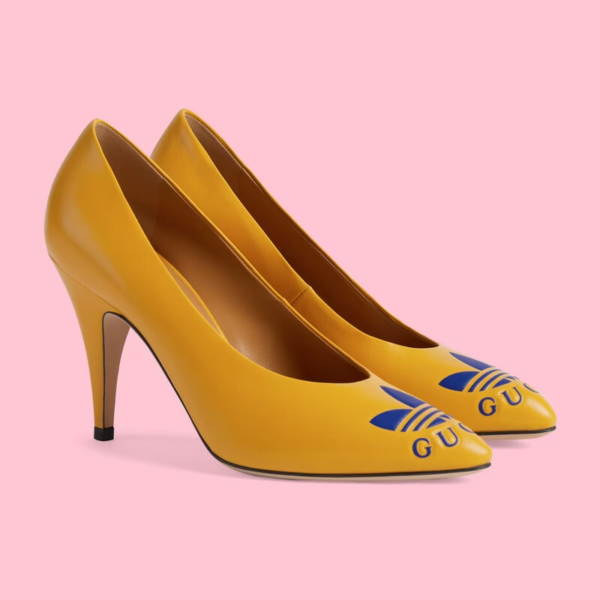 Giày Cao Gót Gucci x Adidas Women's Trefoil Pump 'Yellow' ‎702213-C9D00-7636 - Ảnh 3