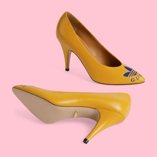 Giày Cao Gót Gucci x Adidas Women's Trefoil Pump 'Yellow' ‎702213-C9D00-7636 - Ảnh 5