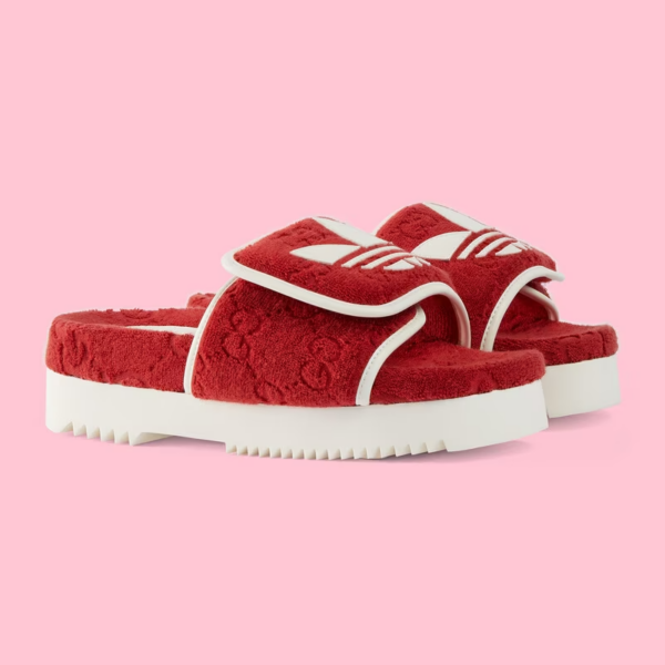 Dép Gucci x Adidas Women's GG Platform 'Red' 702398-UU010-6560 - Ảnh 2