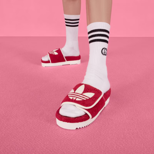 Dép Gucci x Adidas Women's GG Platform 'Red' 702398-UU010-6560 - Ảnh 5
