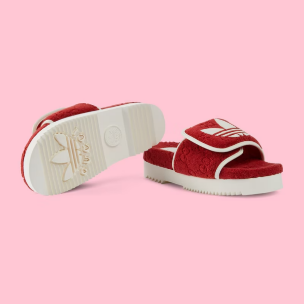 Dép Gucci x Adidas Women's GG Platform 'Red' 702398-UU010-6560 - Ảnh 4