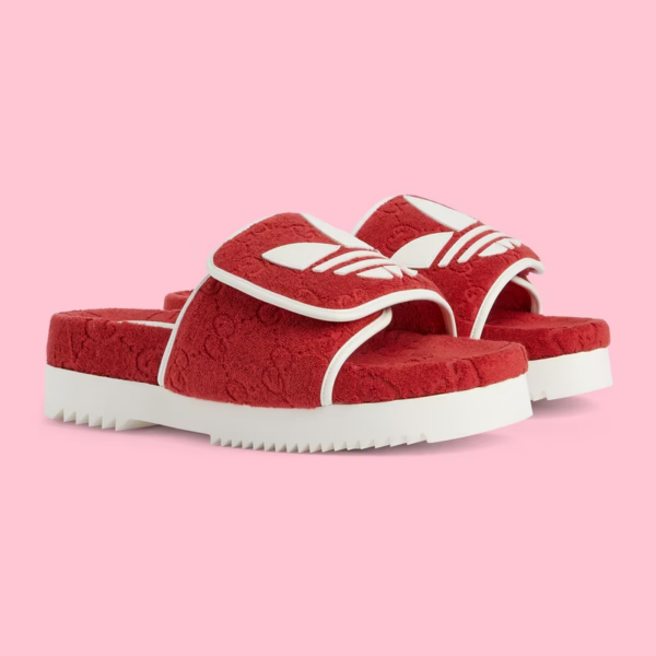 Dép Gucci x Adidas Men's GG Platform 'Red' ‎702412-UU010-6560 - Ảnh 2
