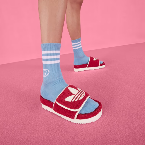 Dép Gucci x Adidas Men's GG Platform 'Red' ‎702412-UU010-6560 - Ảnh 5
