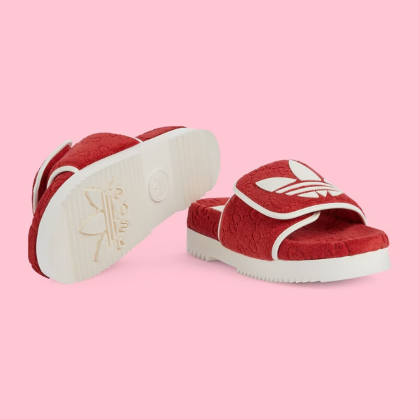 Dép Gucci x Adidas Men's GG Platform 'Red' ‎702412-UU010-6560 - Ảnh 4