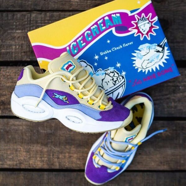 Giày Reebok BBC Ice Cream x Question Low Yellow Lilac Glow G55351 - Ảnh 4