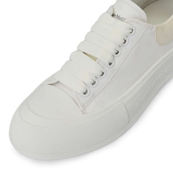 Giay Alexander Mcqueen Deck Plimsol 'White' 707680-W4MV7-9000