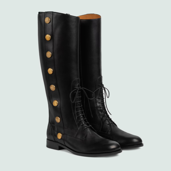 Giày Gucci Men's Boot With Buttons 'Black' 714676-AAAUU-1000 - Ảnh 2