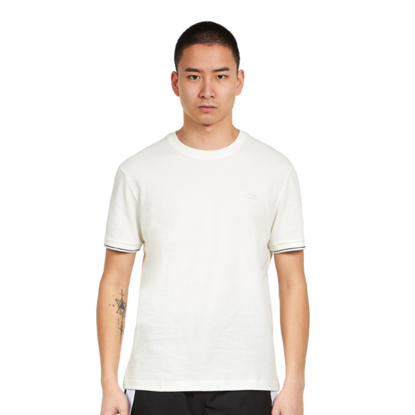 Áo Lacoste Sewn On T-Shirt White Black TH5037-8LP - Ảnh 2