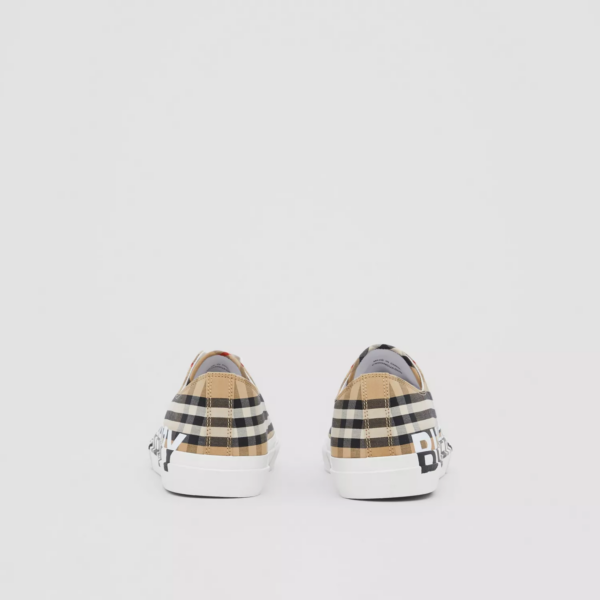 Giày Burberry Logo Print Vintage Check Beige - Ảnh 4
