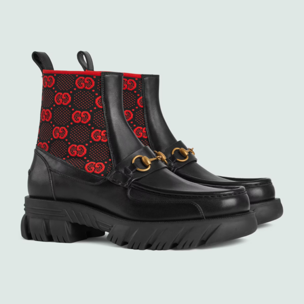 Giày Gucci GG Jersey Boot Horsebit 'Black' ‎718708-AAA4Y-1071 - Ảnh 2
