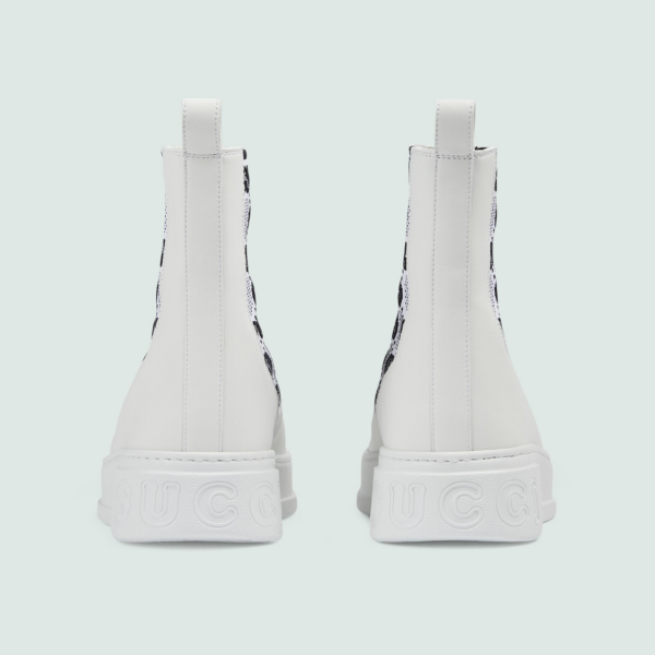 Giày Gucci Men's Boot With GG Jersey 'White Leather' 718713-AAA8L-9059 - Ảnh 5